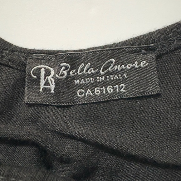 Bella Amore Black Eyelet Lace Midi/Mini Dress w/ Attached Liner. Spaghetti Strap - Picture 6 of 9